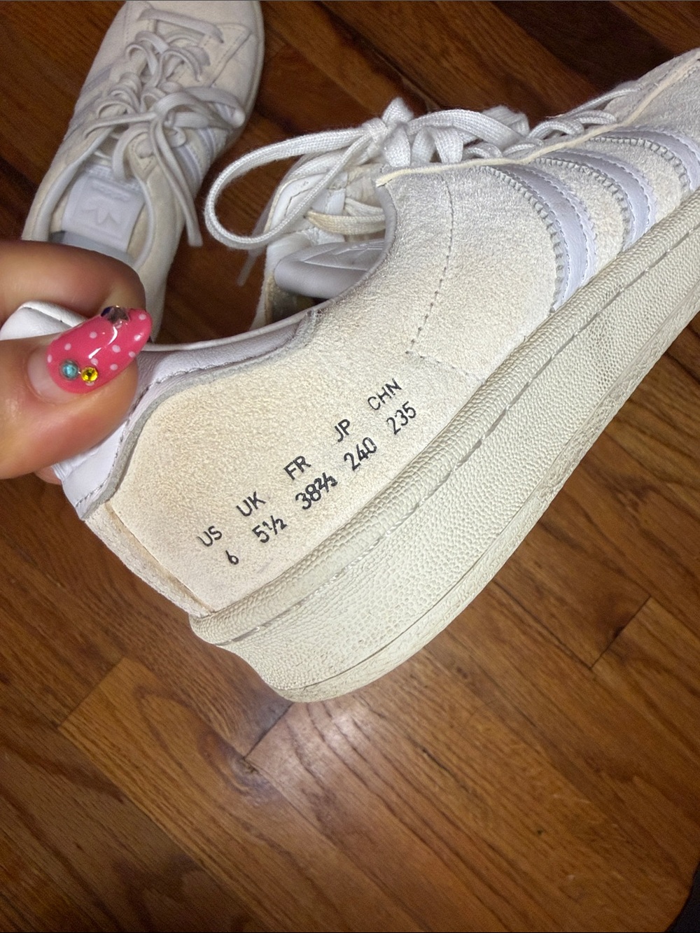 adidas Originals Campus Off White Suede Low-Top Sneakers - Picture 7 of 8